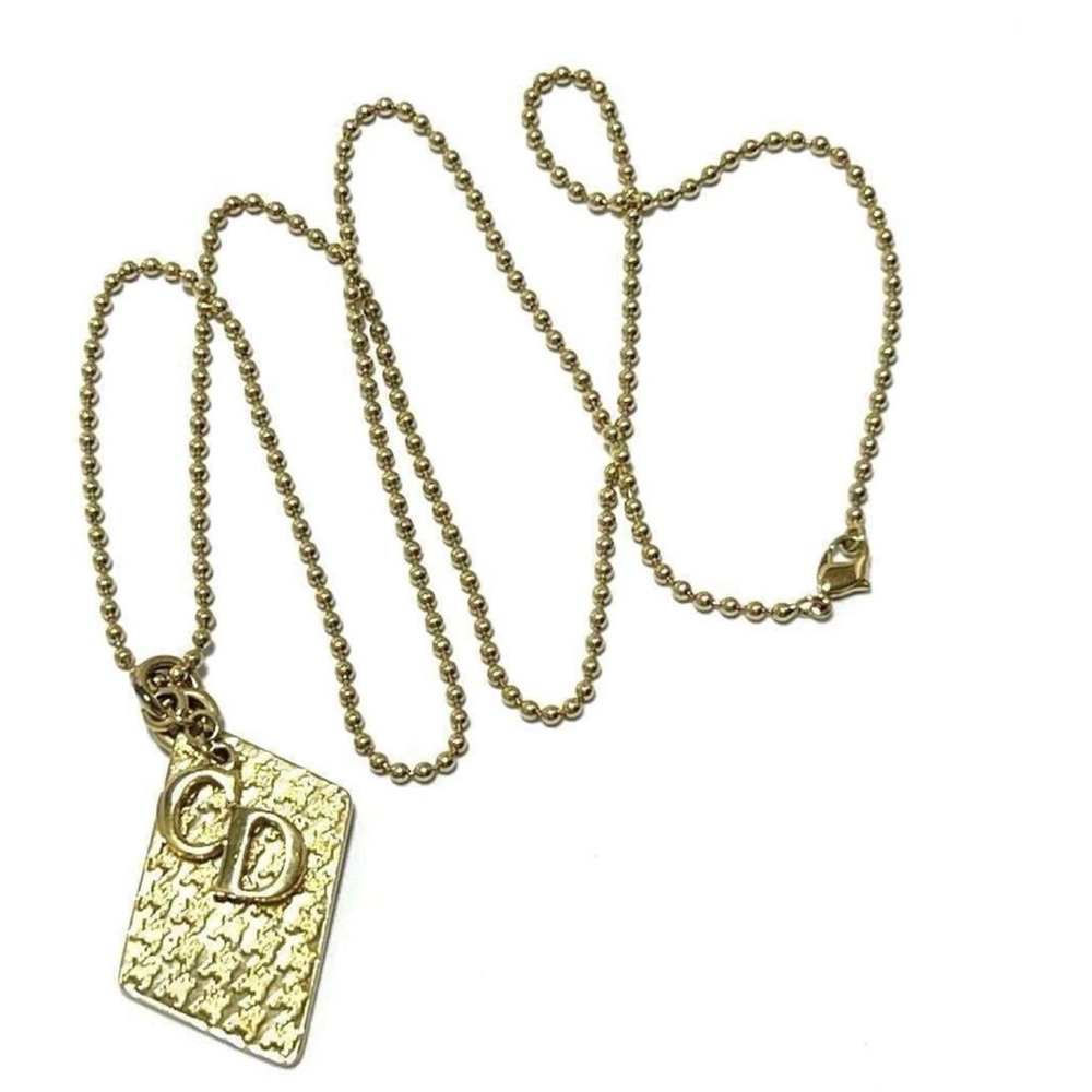 Christian Dior Trotter Dog Tag Pendant Necklace with CD Initial Charms - Picture 2 of 7